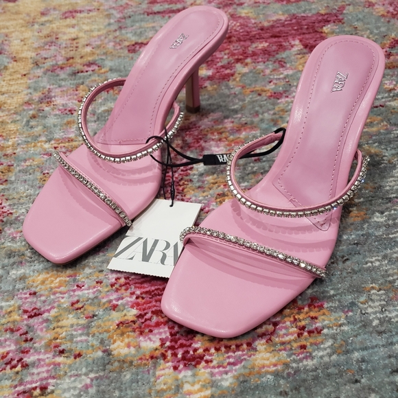 Zara Barbie Pink Sparkly Heels - Picture 8 of 13